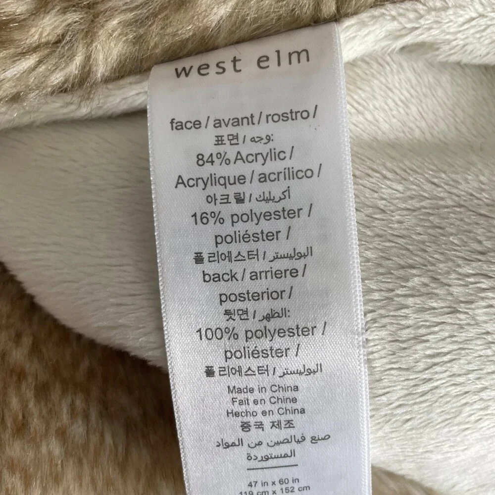 West Elm Faux Fur Throw- 47
